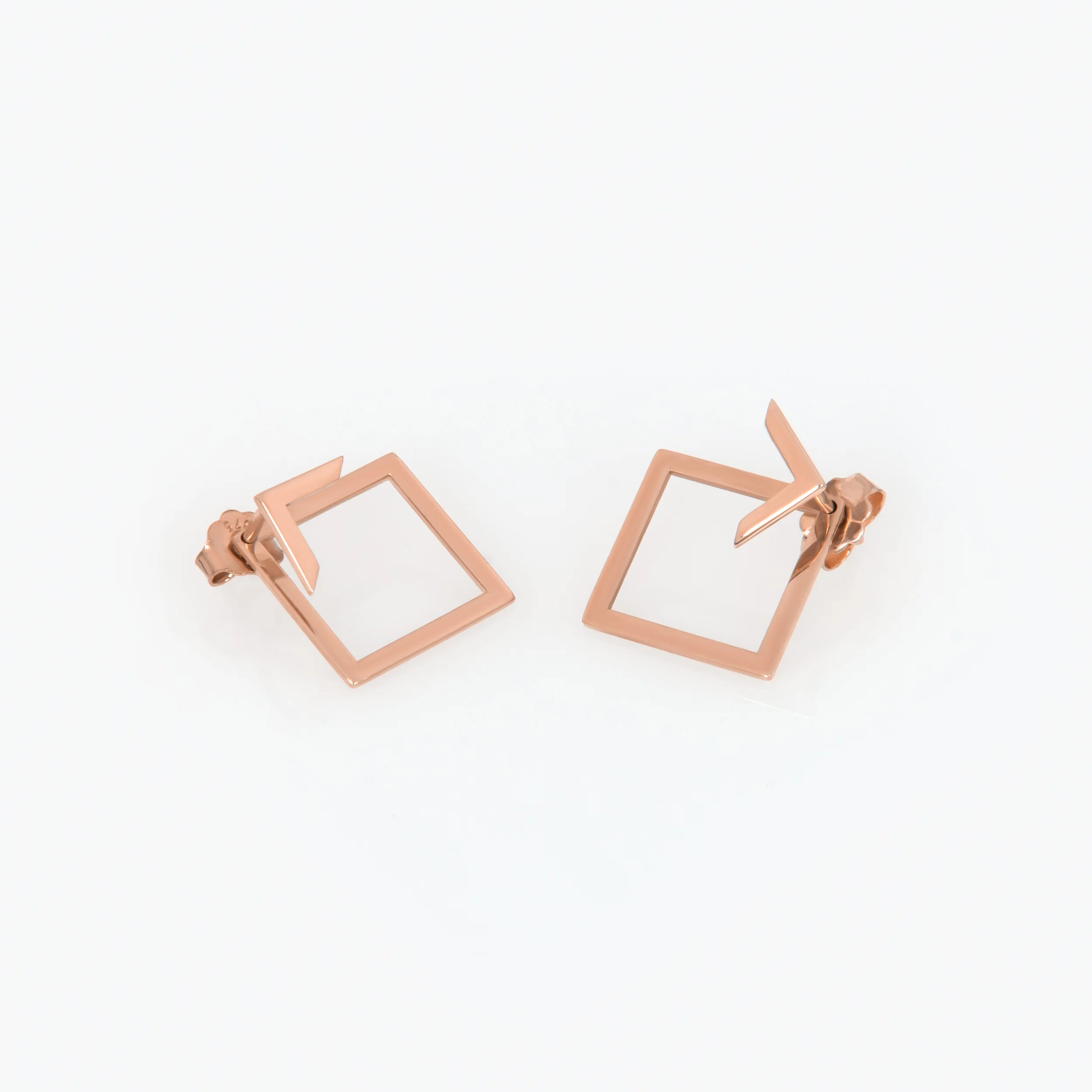 Gold Rhombus Ear Jacket Studs — additional product image 5 from AntEva Crafts