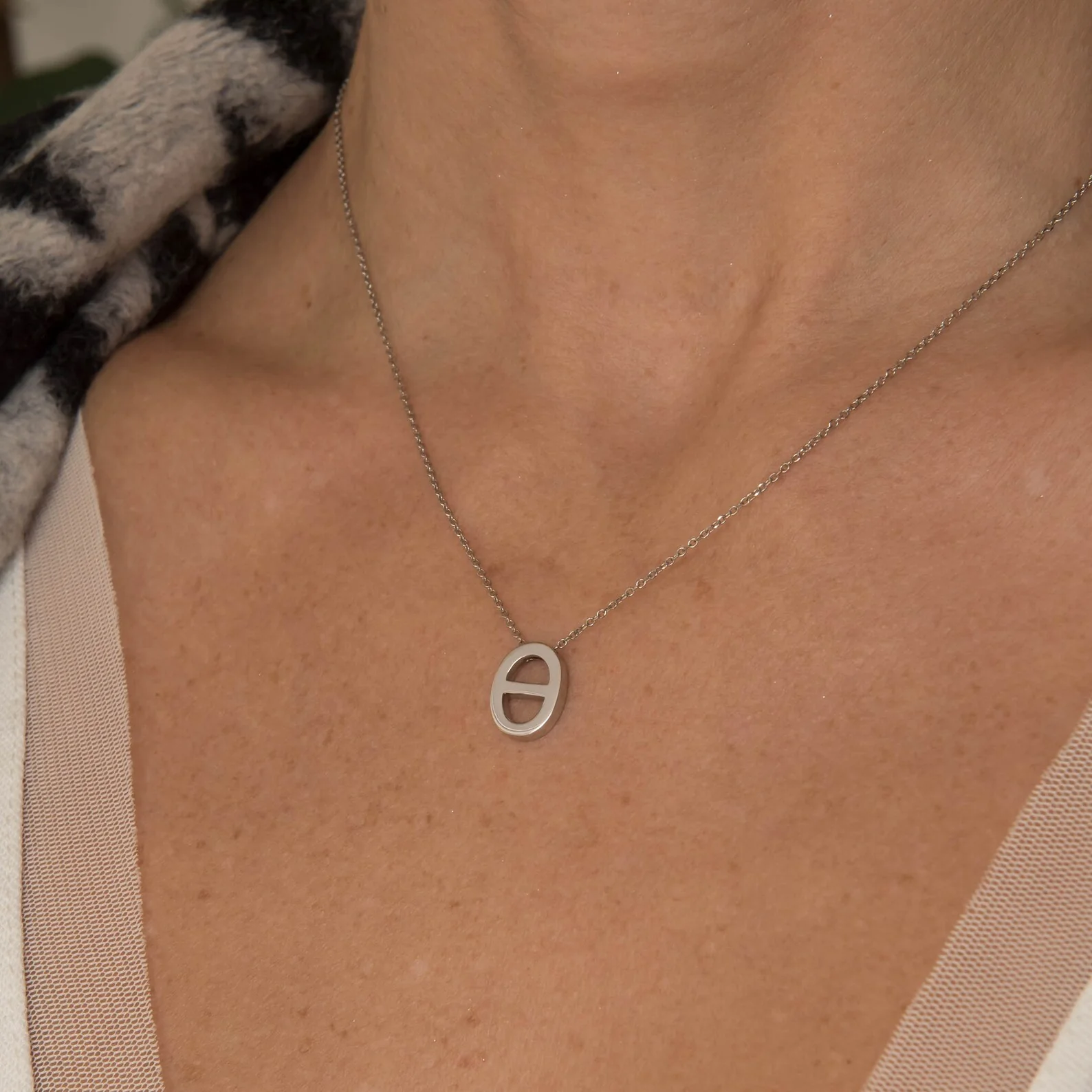 Gold Monogram Chain Necklace — additional product image 6 from AntEva Crafts