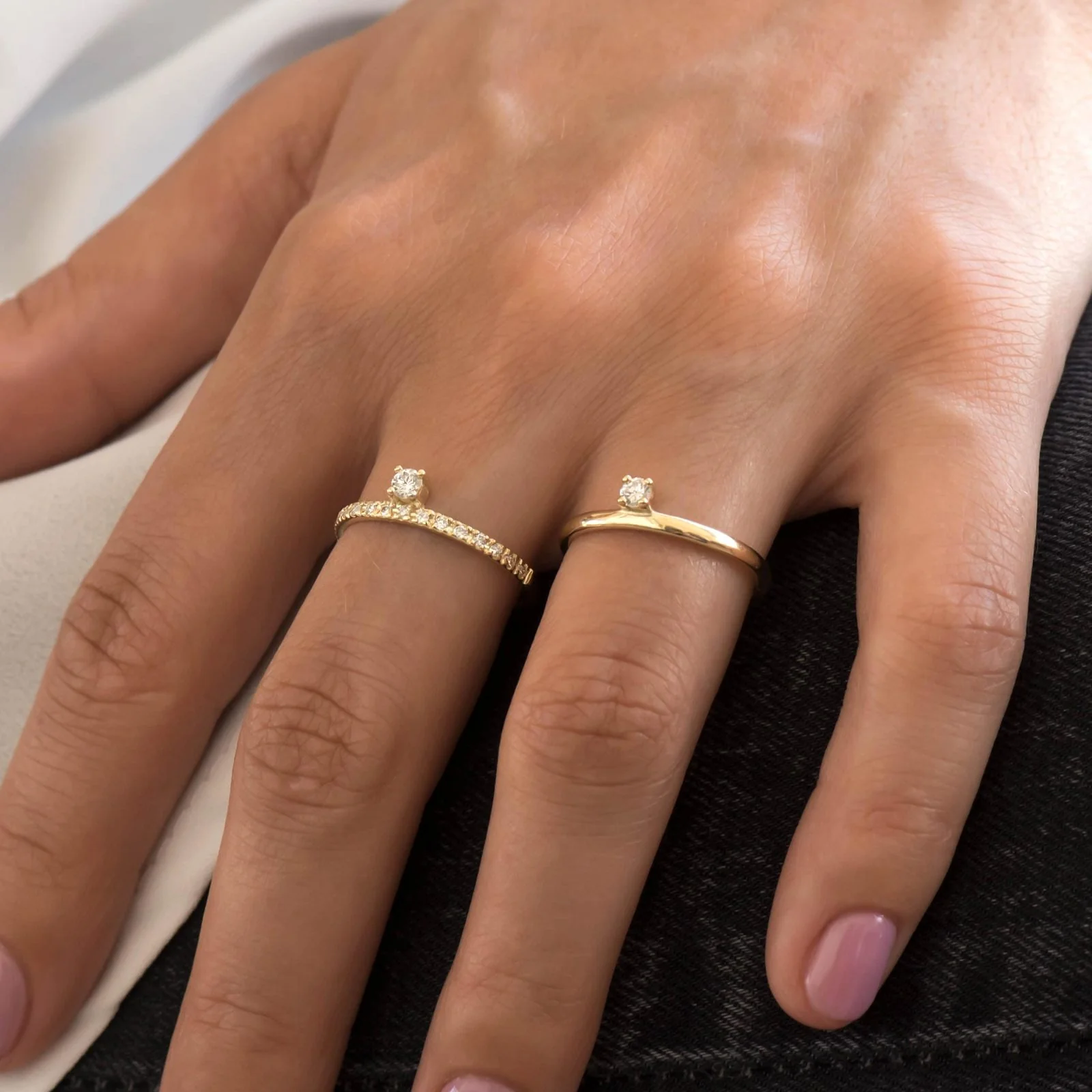 Diamond Solitaire Unique Ring — additional product image 2 from AntEva Crafts