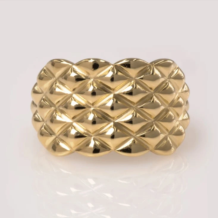 Quilted Dome Diamond Cut Ring — additional product image 3 from AntEva Crafts