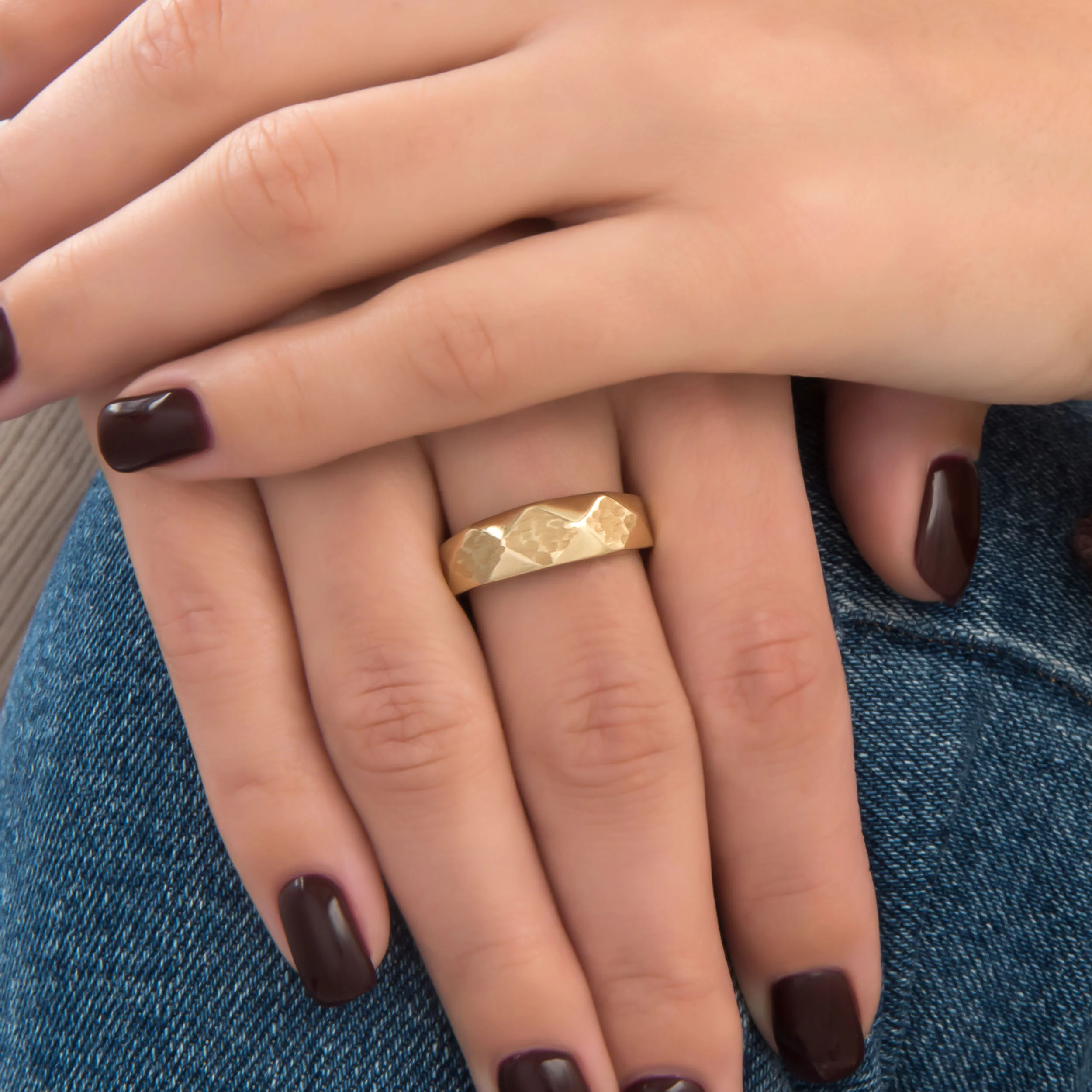 Hammered Pyramid Ring — additional product image 4 from AntEva Crafts