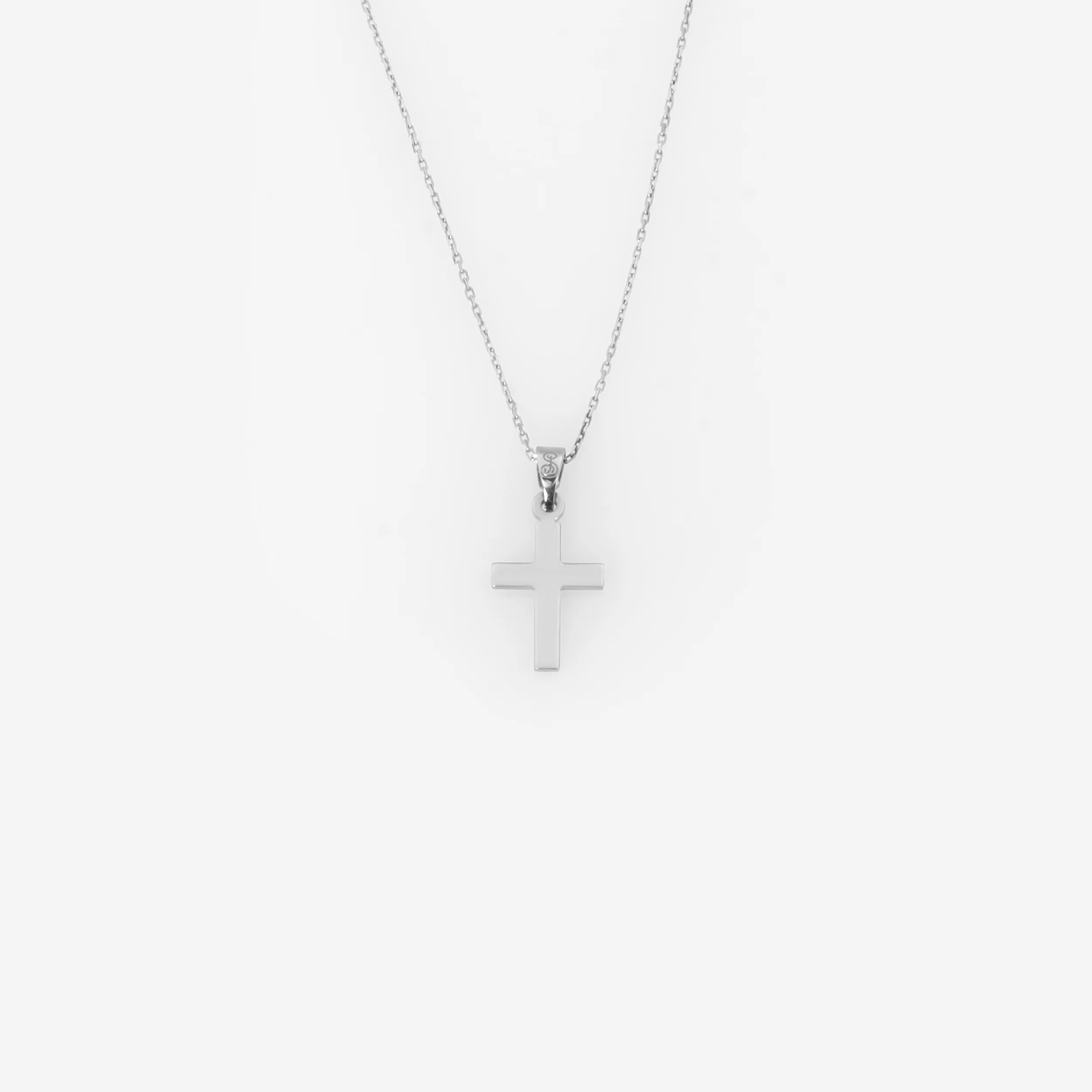 Dainty Solid Gold Cross Necklace Double-Sided Pendant — additional product image 3 from AntEva Crafts