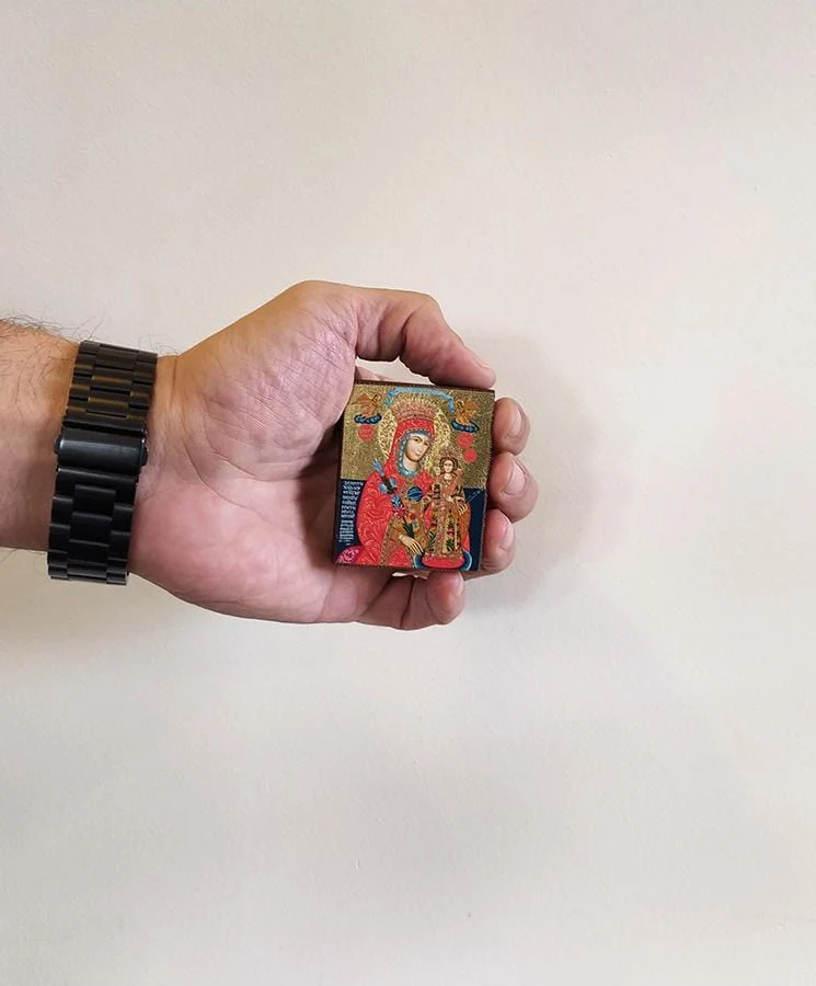 Virgin Mary of Rhodes - Magnetic image on wood - Mount Athos — additional product image 5 from Christianity Art