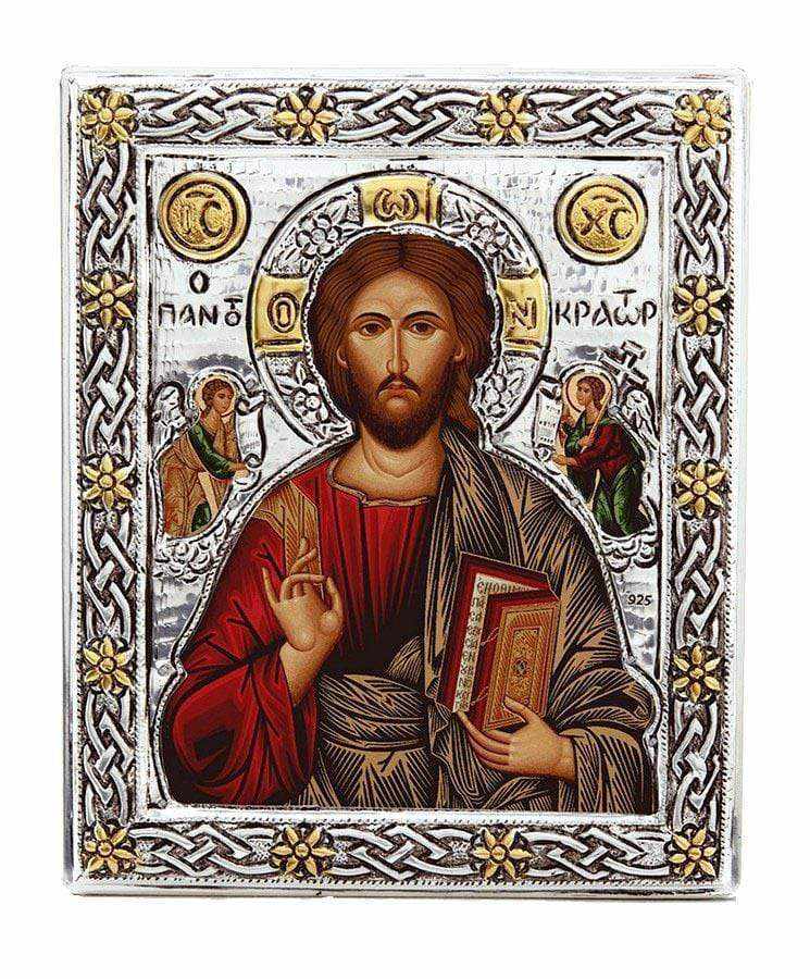 Christ Almighty - Silver image on wood, locally gilded - Mount Athos — additional product image 7 from Christianity Art
