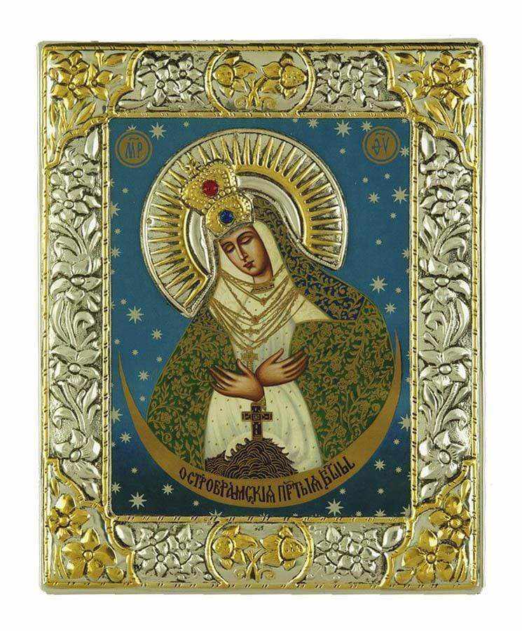 Virgin Mary Deomeni - Silver image in wood, locally gilded - Mount Athos — additional product image 8 from Christianity Art