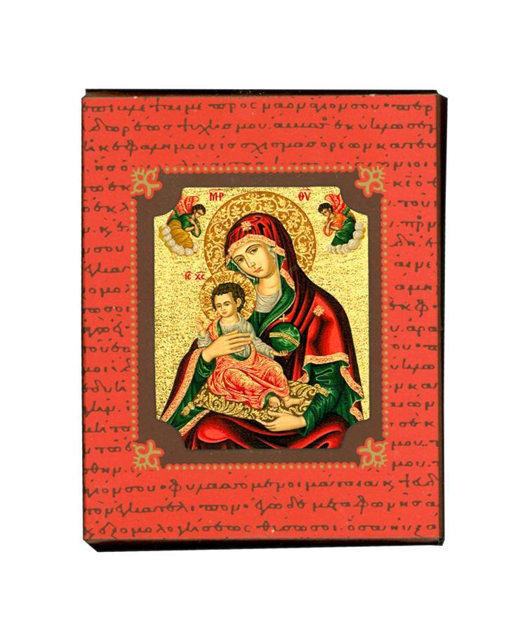 Virgin Mary Brefokratusa - Magnetic image on wood - Mount Athos — additional product image 4 from Christianity Art
