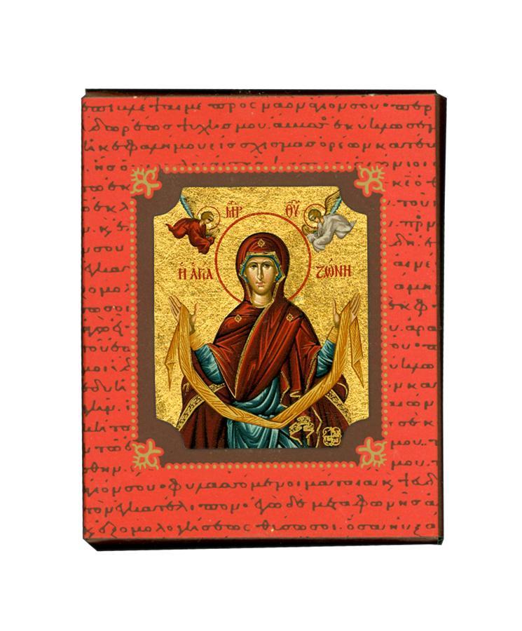 Virgin Mary Holy Zone - Magnetic image on wood - Mount Athos — additional product image 4 from Christianity Art