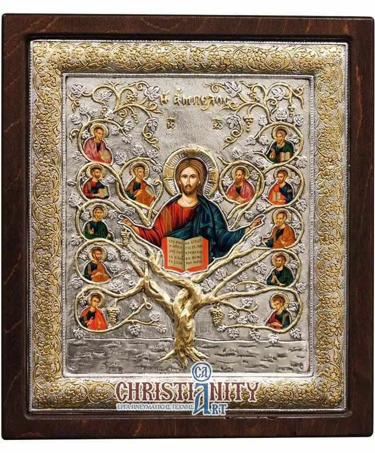 The Vineyard - Silver image in wood, locally gilded - Mount Athos — additional product image 2 from Christianity Art