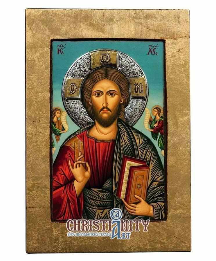 Christ Almighty - Old wooden image with silver halo locally gilded - Mount Athos — additional product image 2 from Christianity Art