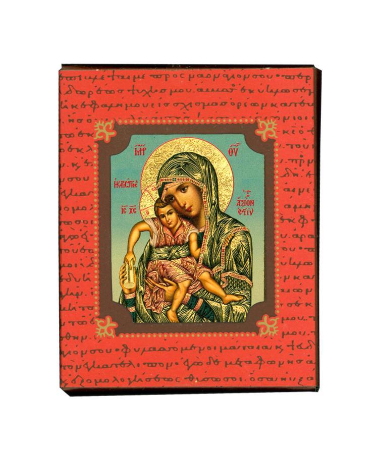Virgin Mary Axion Esti - Magnetic image on wood - Mount Athos — additional product image 4 from Christianity Art