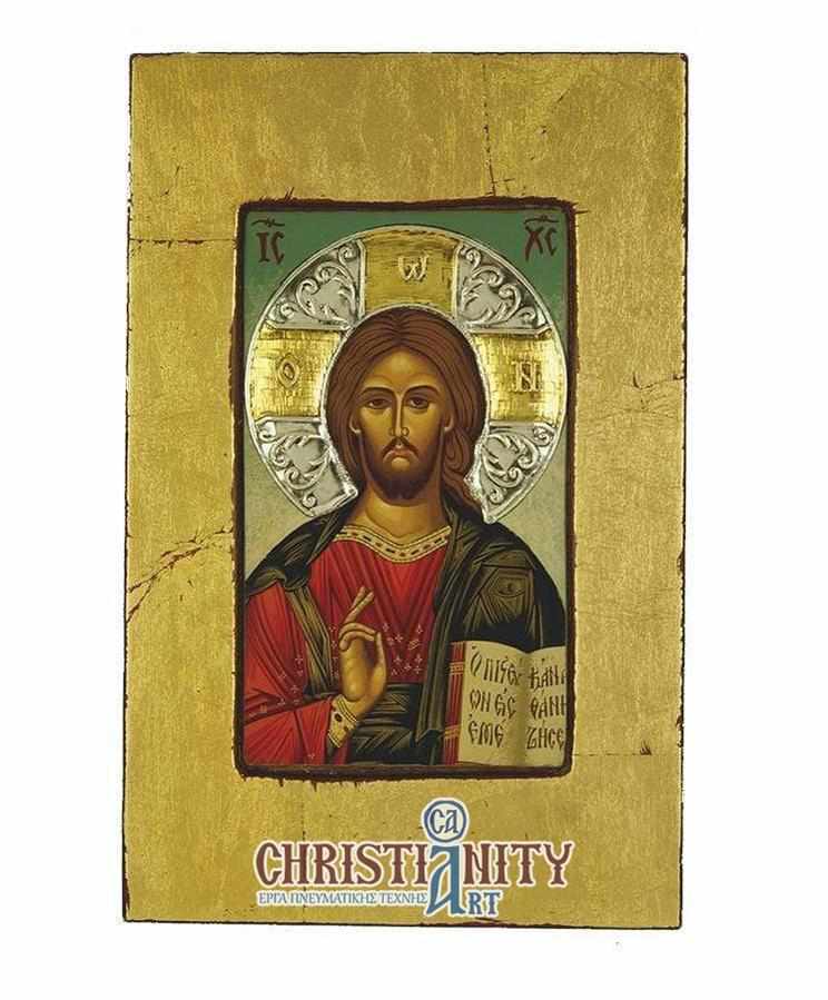 Jesus Christ Kazan - Old wooden image with silver halo locally gilded - Mount Athos — additional product image 2 from Christianity Art