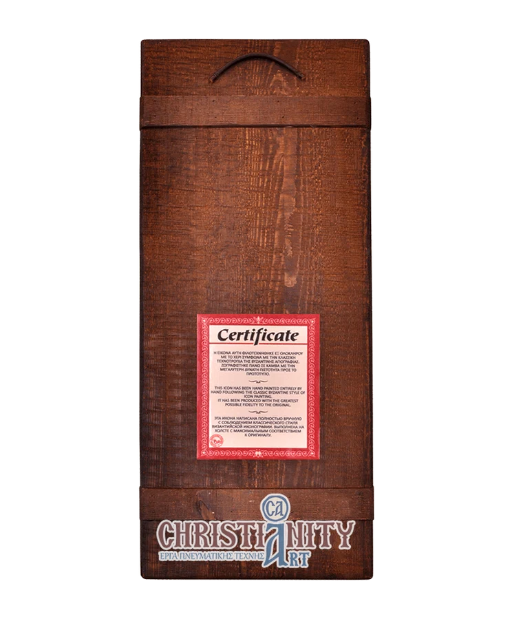 Christ Almighty of Sinai - 100% handmade wooden image on canvas with golden background - Mount Athos — additional product image 2 from Christianity Art