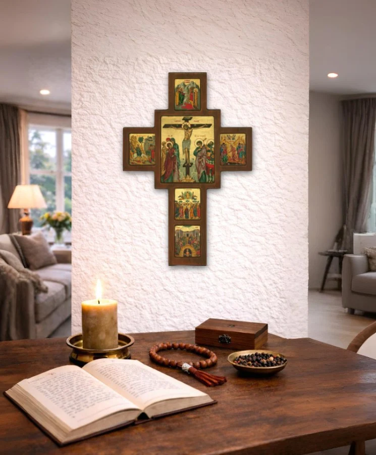 Cross of Blessings – Wooden Cross with Composition of Dodekaortos — additional product image 2 from Christianity Art