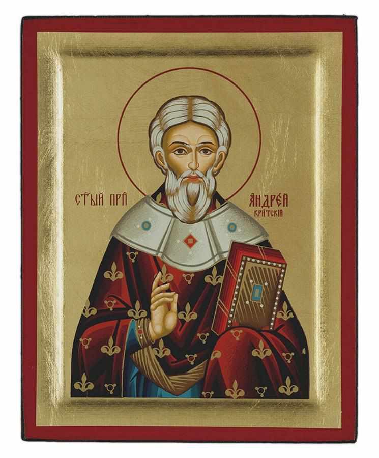 Saint Andrew - Excavated wooden image on canvas with gold background - Mount Athos — additional product image 7 from Christianity Art