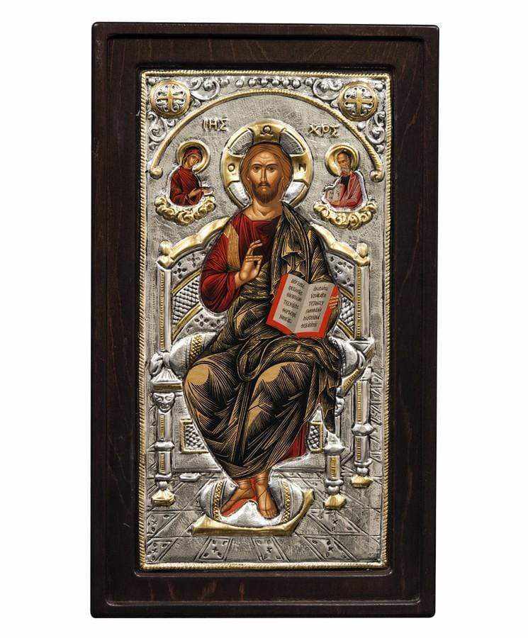 Jesus Christ Enthronus - Silver image on wood, locally gilded - Mount Athos — additional product image 4 from Christianity Art