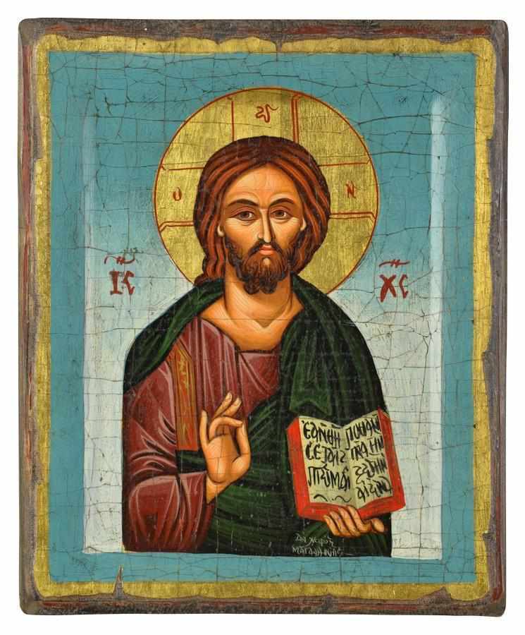 Christ the Wisdom of God - Handmade icon of hagiography on aged wood - Mount Athos — additional product image 4 from Christianity Art