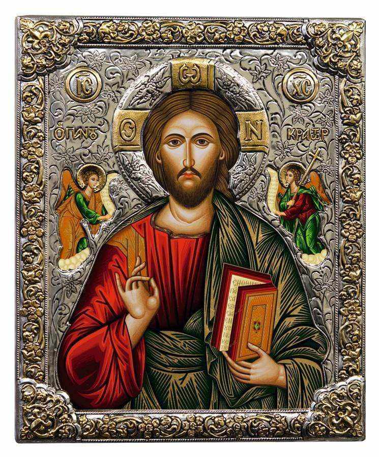 Christ Almighty - Silver image on wood, locally gilded - Mount Athos — additional product image 9 from Christianity Art