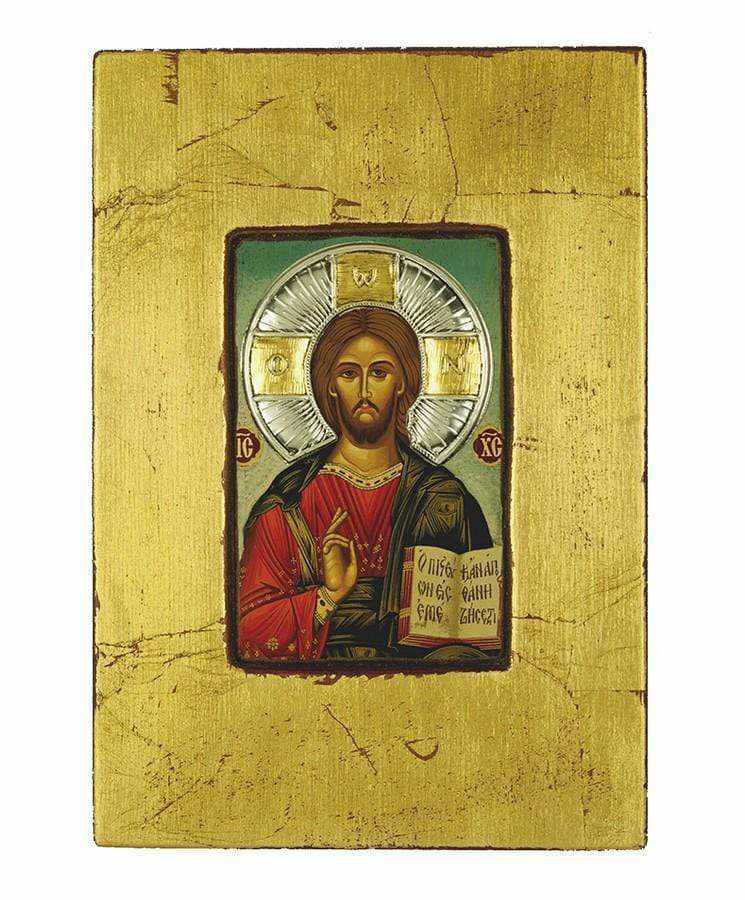Jesus Christ Kazan - Old wooden image with silver halo locally gilded - Mount Athos — additional product image 7 from Christianity Art