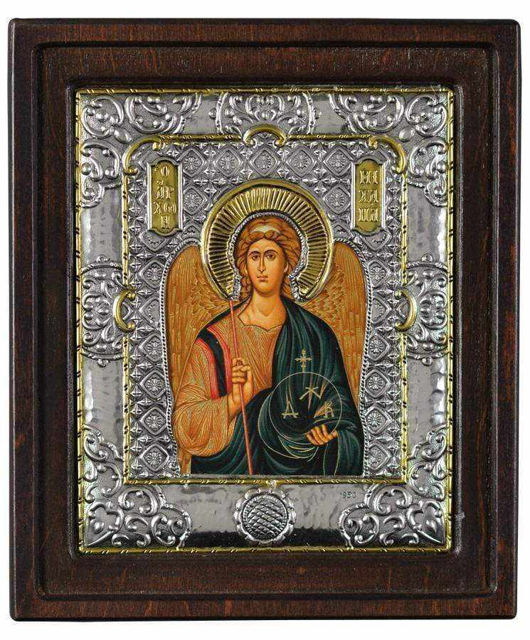 Archangel Michael - Silver image in wood, locally gilded - Mount Athos — additional product image 4 from Christianity Art