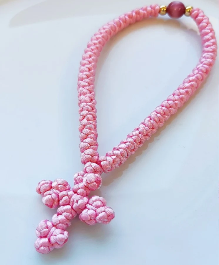 Athonite Waxed Prayer Rope with 50 Knots, Braided Cross & Beads – Available in 4 Colours — additional product image 7 from Christianity Art