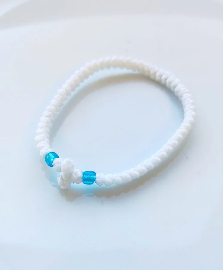 Athonite Waxed Prayer Rope Bracelet with Braided Cross & Beads – Available in Multiple Colours — additional product image 2 from Christianity Art