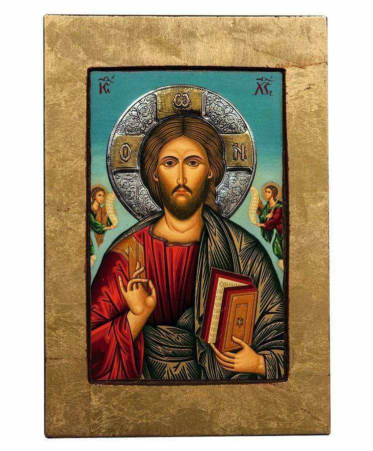 Christ Almighty - Old wooden image with silver halo locally gilded - Mount Athos — additional product image 7 from Christianity Art