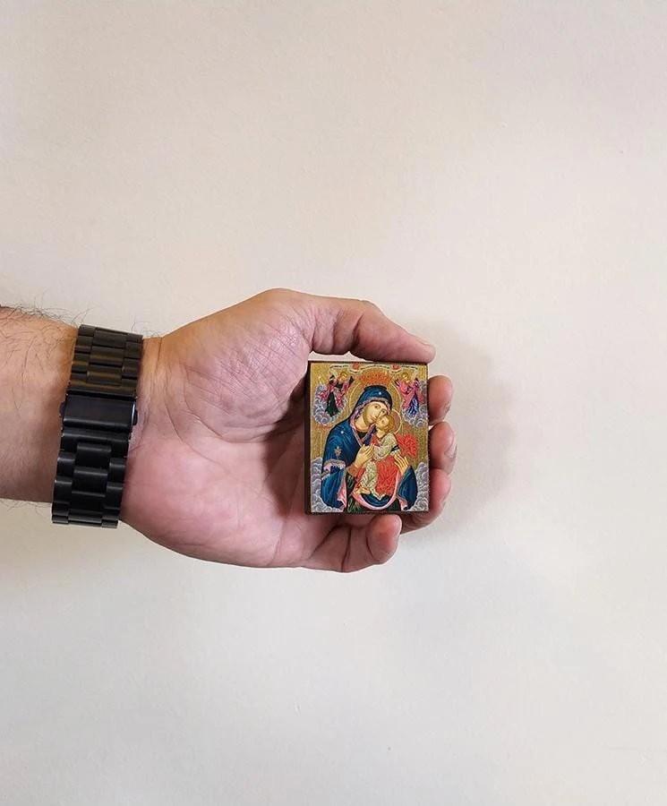 Virgin Mary Glyco Kissousa - Magnetic image on wood - Mount Athos — additional product image 5 from Christianity Art
