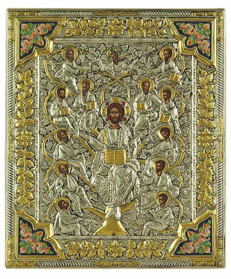 The Vine - Silver image in wood, locally gilded and decorated with enamel - Mount Athos — additional product image 4 from Christianity Art