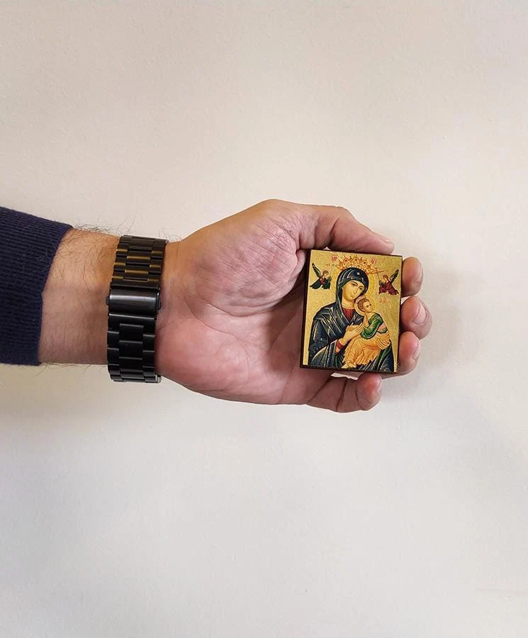 Virgin Mary Permanent Help - Magnetic image on wood - Mount Athos — additional product image 5 from Christianity Art