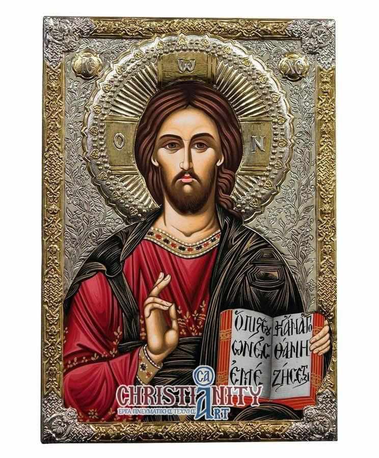 Jesus Christ Kazan - Silver image on wood, locally gilded - Mount Athos — additional product image 5 from Christianity Art