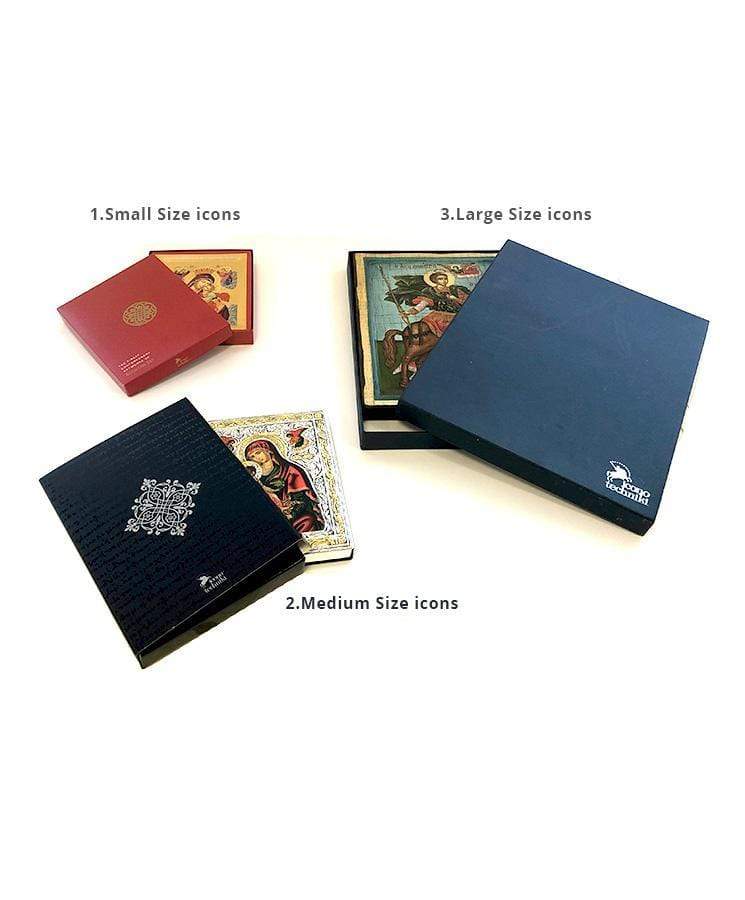 Saint Nikolaos - Handmade hagiography - Wooden image painted on canvas - Mount Athos — additional product image 3 from Christianity Art