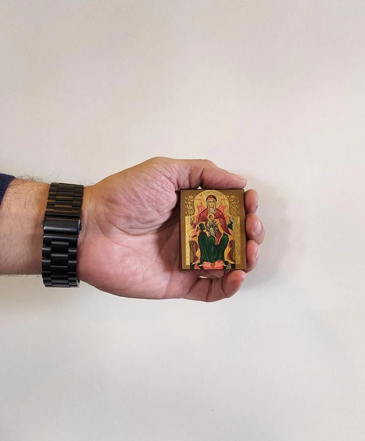 Virgin Mary Kardiotissa - Magnetic image on wood - Mount Athos — additional product image 5 from Christianity Art