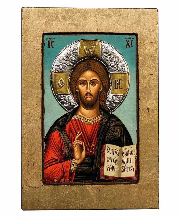 Jesus Christ Kazan - Old wooden image with silver halo locally gilded - Mount Athos — additional product image 9 from Christianity Art