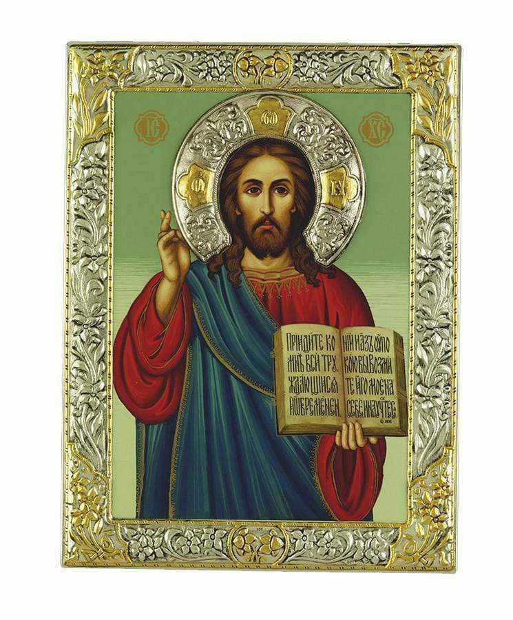 Jesus Christ - Silver image on wood, locally gilded - Mount Athos — additional product image 9 from Christianity Art