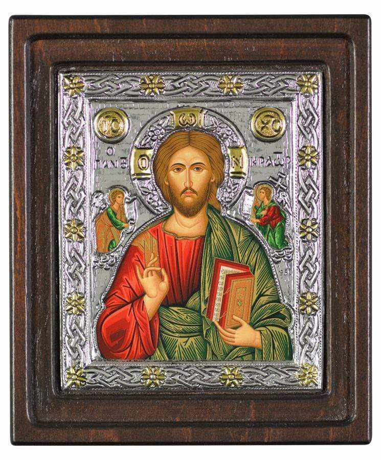 Christ Almighty - Silver image on wood, locally gilded - Mount Athos — additional product image 5 from Christianity Art