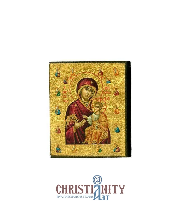 Virgin Mary Portaitissa - Magnetic image on wood - Mount Athos