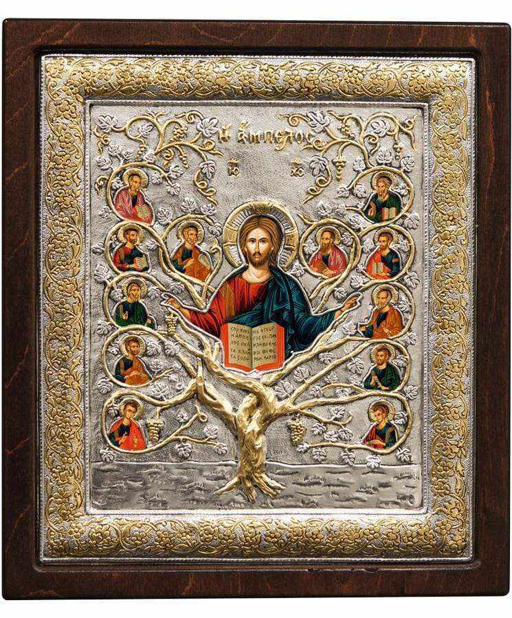 The Vineyard - Silver image in wood, locally gilded - Mount Athos — additional product image 4 from Christianity Art