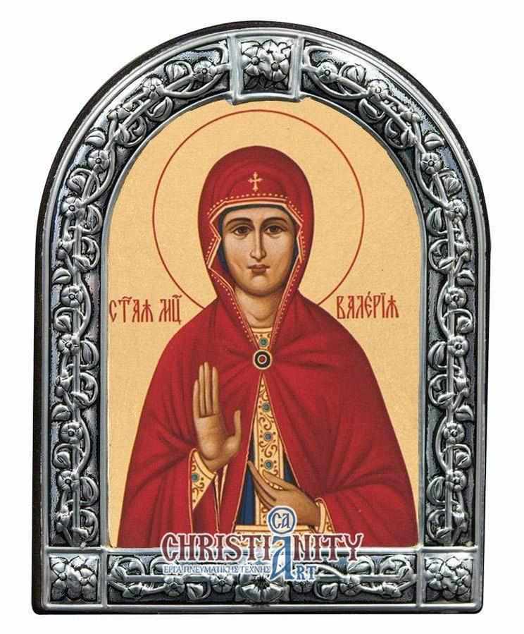 Saint Valeria - Image on wood with an indelible metal frame - Mount Athos