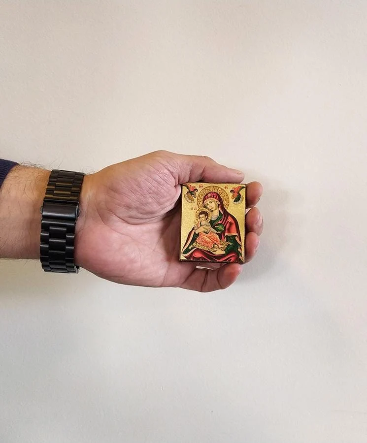 Virgin Mary Brefokratusa - Magnetic image on wood - Mount Athos — additional product image 5 from Christianity Art
