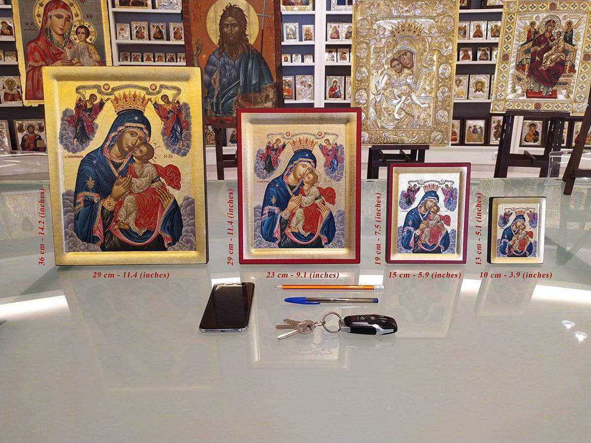 Saint Eugenia - Excavated wooden image on canvas with gold background - Mount Athos — additional product image 3 from Christianity Art