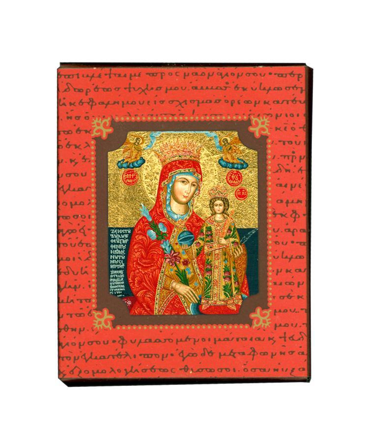 Virgin Mary of Rhodes - Magnetic image on wood - Mount Athos — additional product image 4 from Christianity Art