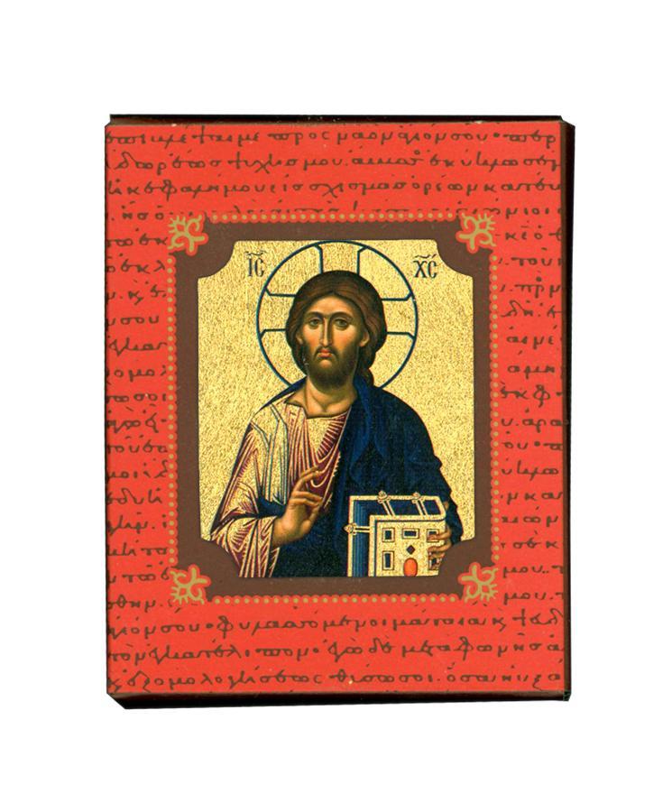 Jesus Christ Holy Monastery of Vatopedi - Magnetic image on wood - Mount Athos — additional product image 4 from Christianity Art