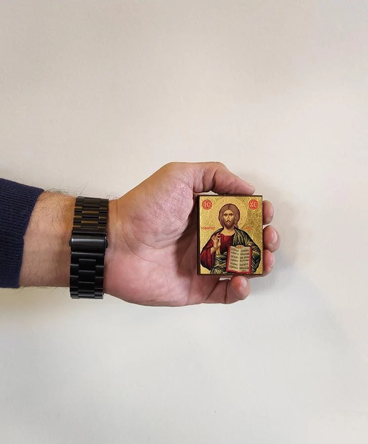 Jesus Christ Almighty - Magnetic image on wood - Mount Athos — additional product image 5 from Christianity Art