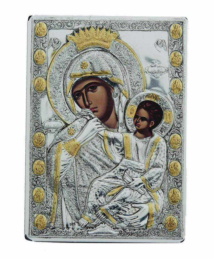 Virgin Mary Paramythia - Silver image on wood, locally gilded - Mount Athos — additional product image 6 from Christianity Art