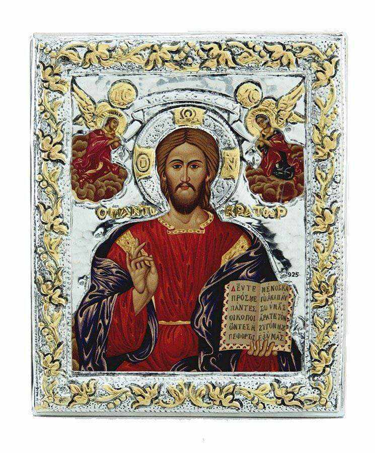 Christ Almighty - Silver image on wood, locally gilded - Mount Athos — additional product image 7 from Christianity Art