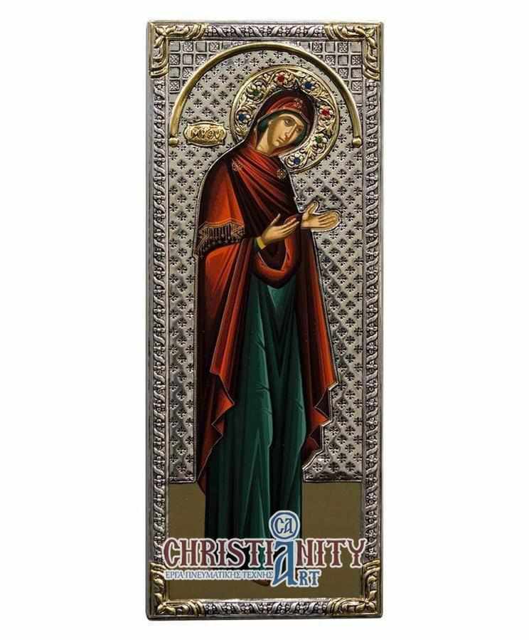 Virgin Mary Deomeni - Silver image in wood, locally gilded - Mount Athos