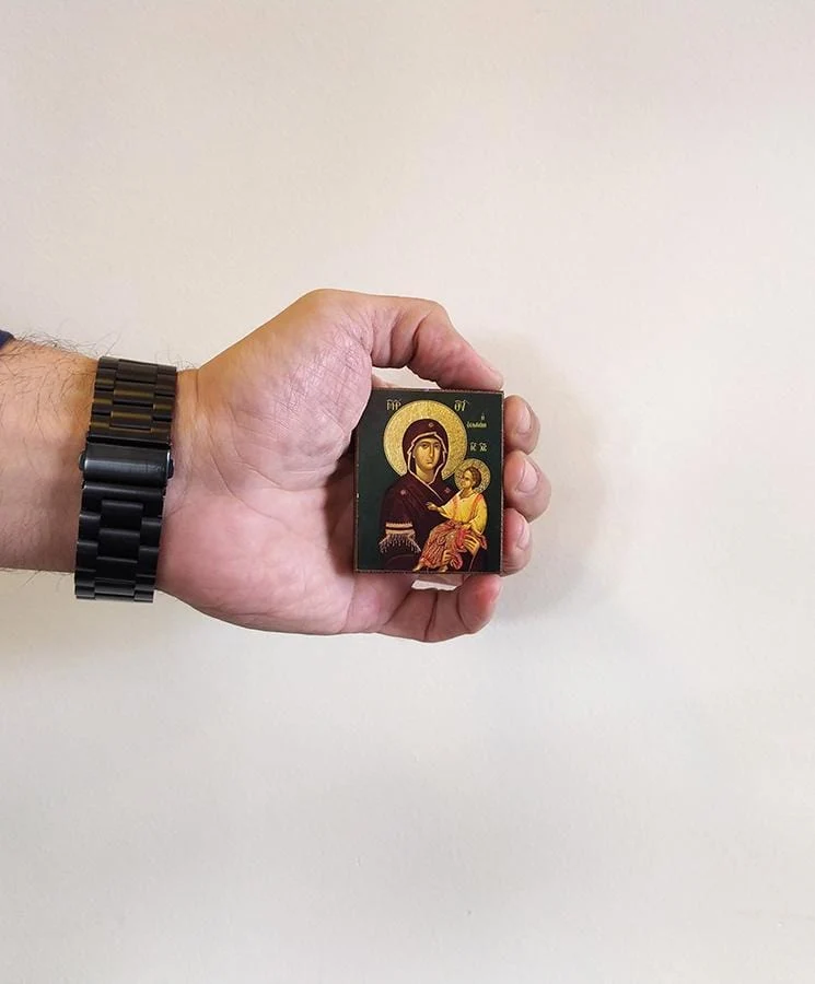 Virgin Mary Essavmeni - Magnetic image on wood - Mount Athos — additional product image 5 from Christianity Art