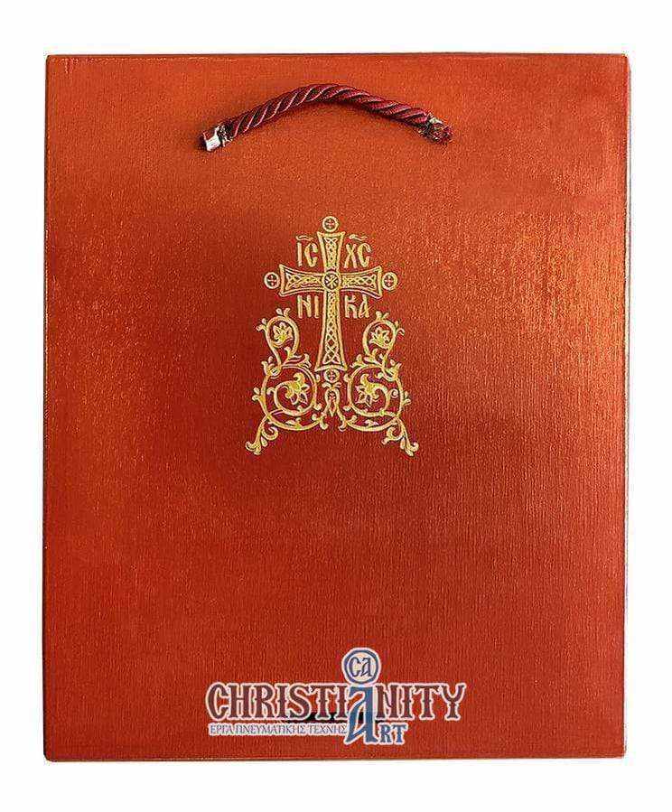 Virgin Mary Glymo Kissousa - Stylvos 100% handmade image on canvas with gold background 24 carats in specially processed wood - Mount Athos — additional product image 2 from...