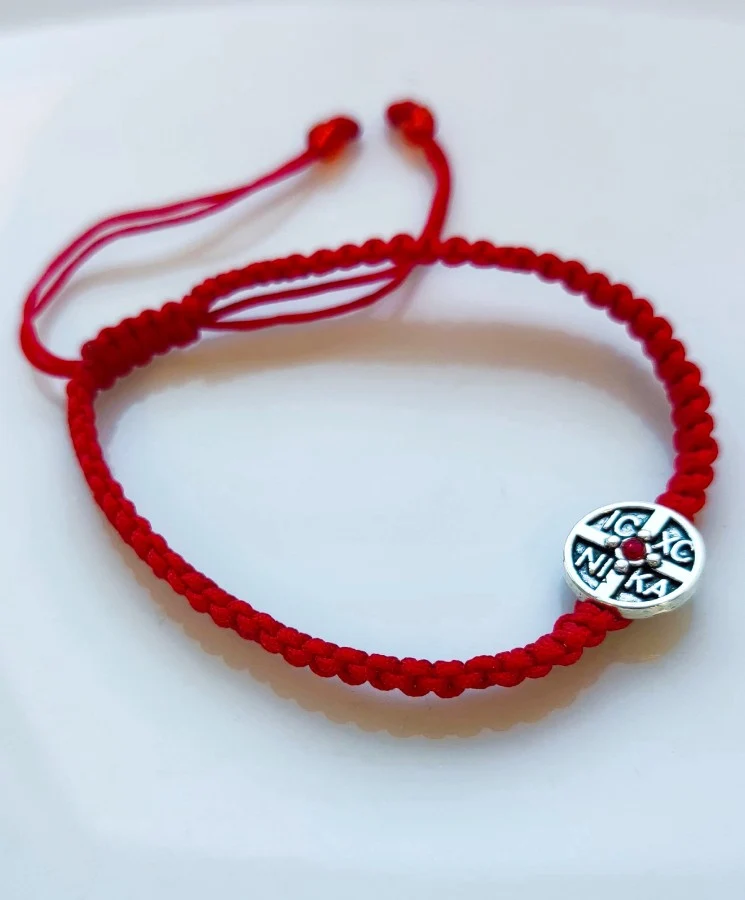 Athonite Waxed Prayer Rope Bracelet with IC XC NIKA Medal – Adjustable, 3 Colours