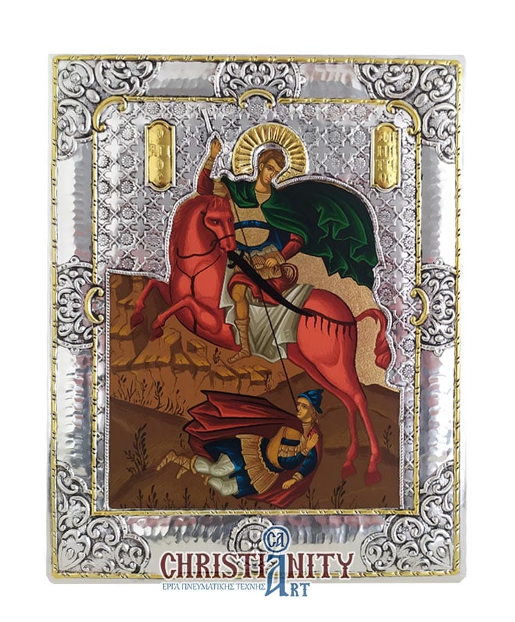Saint Demetrius - Silver icon on wood, locally gilded - Mount Athos — additional product image 3 from Christianity Art